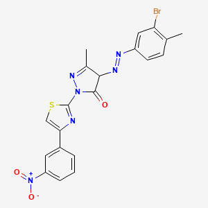 4-[(3-bromo-4-methylphenyl)diazenyl]-5-methyl-2-[4-(3-nitrophenyl)-1,3-thiazol-2-yl]-2,4-dihydro-3H-pyrazol-3-one