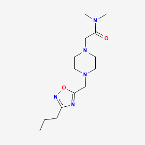 molecular formula C14H25N5O2 B4930916 N,N-dimethyl-2-{4-[(3-propyl-1,2,4-oxadiazol-5-yl)methyl]-1-piperazinyl}acetamide 