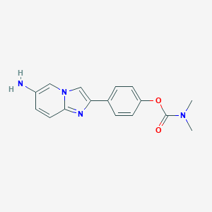 molecular formula C16H16N4O2 B493092 4-(6-Aminoimidazo[1,2-a]pyridin-2-yl)phenyl dimethylcarbamate 