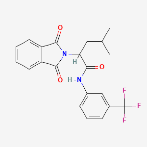 molecular formula C21H19F3N2O3 B4930958 2-(1,3-dioxo-1,3-dihydro-2H-isoindol-2-yl)-4-methyl-N-[3-(trifluoromethyl)phenyl]pentanamide 