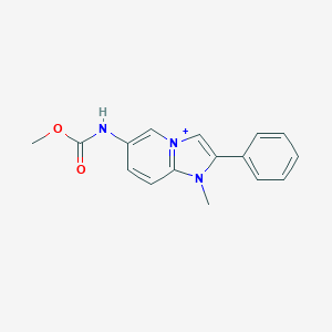 molecular formula C16H16N3O2+ B493096 Methyl 1-methyl-2-phenylimidazo[1,2-a]pyridin-1-ium-6-ylcarbamate 