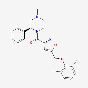 molecular formula C24H27N3O3 B4930974 (2S)-1-({5-[(2,6-dimethylphenoxy)methyl]-3-isoxazolyl}carbonyl)-4-methyl-2-phenylpiperazine 