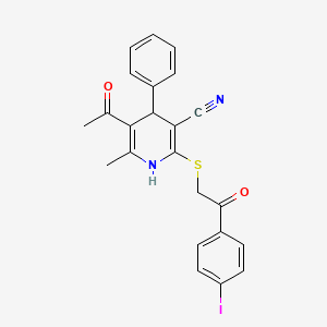 5-acetyl-2-{[2-(4-iodophenyl)-2-oxoethyl]thio}-6-methyl-4-phenyl-1,4-dihydro-3-pyridinecarbonitrile
