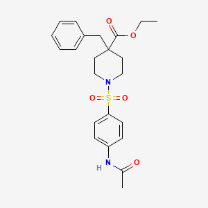 molecular formula C23H28N2O5S B4930984 ethyl 1-{[4-(acetylamino)phenyl]sulfonyl}-4-benzyl-4-piperidinecarboxylate 