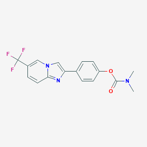 molecular formula C17H14F3N3O2 B493099 N,N-二甲基氨基甲酸[4-[6-(三氟甲基)-2-咪唑并[1,2-a]吡啶基]苯基]酯 