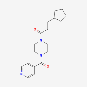 molecular formula C18H25N3O2 B4930990 1-(3-cyclopentylpropanoyl)-4-isonicotinoylpiperazine 