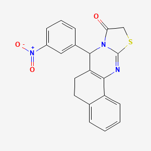 molecular formula C20H15N3O3S B4930999 7-(3-nitrophenyl)-5,7-dihydro-6H-benzo[h][1,3]thiazolo[2,3-b]quinazolin-9(10H)-one 