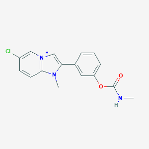 molecular formula C16H15ClN3O2+ B493100 3-(6-Chloro-1-methylimidazo[1,2-a]pyridin-1-ium-2-yl)phenyl methylcarbamate 