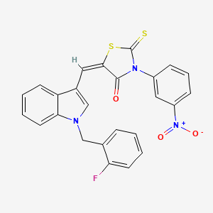 molecular formula C25H16FN3O3S2 B4931008 5-{[1-(2-fluorobenzyl)-1H-indol-3-yl]methylene}-3-(3-nitrophenyl)-2-thioxo-1,3-thiazolidin-4-one 