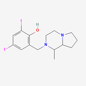 2,4-diiodo-6-[(1-methylhexahydropyrrolo[1,2-a]pyrazin-2(1H)-yl)methyl]phenol