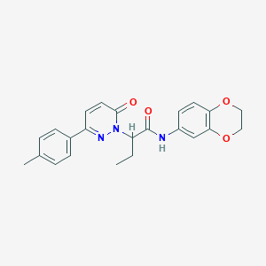molecular formula C23H23N3O4 B4931062 N-(2,3-dihydro-1,4-benzodioxin-6-yl)-2-[3-(4-methylphenyl)-6-oxo-1(6H)-pyridazinyl]butanamide 