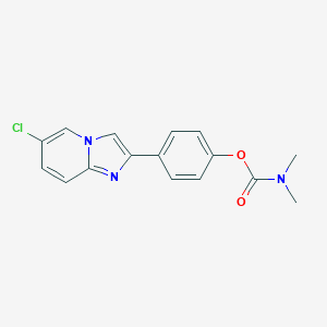 molecular formula C16H14ClN3O2 B493107 4-(6-Chloroimidazo[1,2-a]pyridin-2-yl)phenyl dimethylcarbamate 