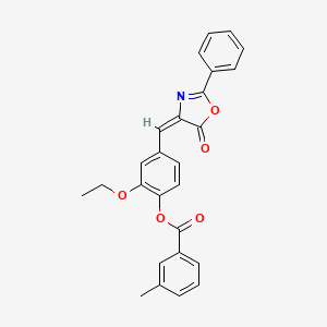 molecular formula C26H21NO5 B4931089 2-ethoxy-4-[(5-oxo-2-phenyl-1,3-oxazol-4(5H)-ylidene)methyl]phenyl 3-methylbenzoate 