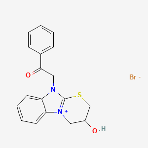 3-hydroxy-10-(2-oxo-2-phenylethyl)-3,4-dihydro-2H-[1,3]thiazino[3,2-a][3,1]benzimidazol-10-ium bromide