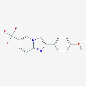 molecular formula C14H9F3N2O B493115 4-[6-(Trifluoromethyl)imidazo[1,2-a]pyridin-2-yl]phenol 