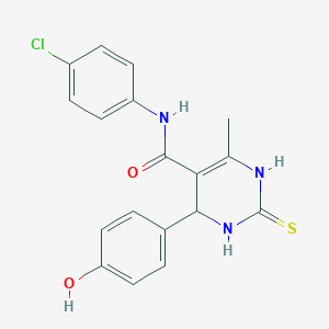 molecular formula C18H16ClN3O2S B4931153 N-(4-chlorophenyl)-4-(4-hydroxyphenyl)-6-methyl-2-thioxo-1,2,3,4-tetrahydro-5-pyrimidinecarboxamide 