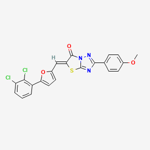 molecular formula C22H13Cl2N3O3S B4931169 5-{[5-(2,3-dichlorophenyl)-2-furyl]methylene}-2-(4-methoxyphenyl)[1,3]thiazolo[3,2-b][1,2,4]triazol-6(5H)-one 