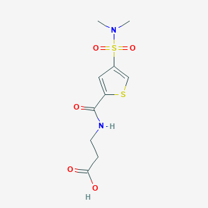molecular formula C10H14N2O5S2 B4931184 N-({4-[(dimethylamino)sulfonyl]-2-thienyl}carbonyl)-beta-alanine 