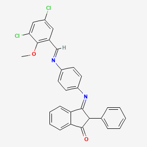 3-({4-[(3,5-dichloro-2-methoxybenzylidene)amino]phenyl}imino)-2-phenyl-1-indanone