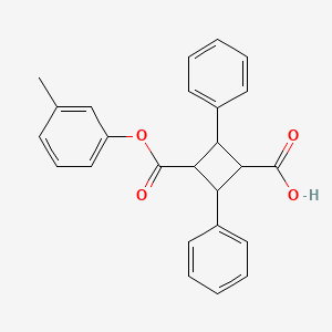 molecular formula C25H22O4 B4931208 3-[(3-methylphenoxy)carbonyl]-2,4-diphenylcyclobutanecarboxylic acid 