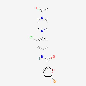 molecular formula C17H17BrClN3O3 B4931229 N-[4-(4-acetyl-1-piperazinyl)-3-chlorophenyl]-5-bromo-2-furamide 