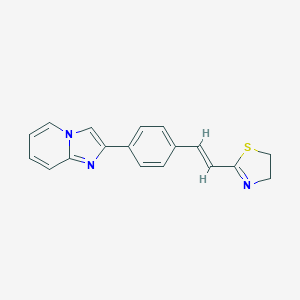 molecular formula C18H15N3S B493124 2-{4-[2-(4,5-Dihydro-1,3-thiazol-2-yl)vinyl]phenyl}imidazo[1,2-a]pyridine 