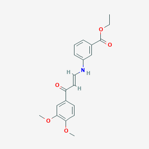 molecular formula C20H21NO5 B4931244 ethyl 3-{[3-(3,4-dimethoxyphenyl)-3-oxo-1-propen-1-yl]amino}benzoate 