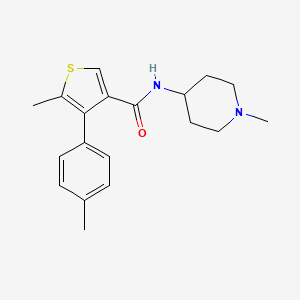 molecular formula C19H24N2OS B4931251 5-methyl-4-(4-methylphenyl)-N-(1-methyl-4-piperidinyl)-3-thiophenecarboxamide 