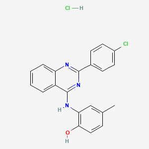 molecular formula C21H17Cl2N3O B4931257 2-{[2-(4-chlorophenyl)-4-quinazolinyl]amino}-4-methylphenol hydrochloride 