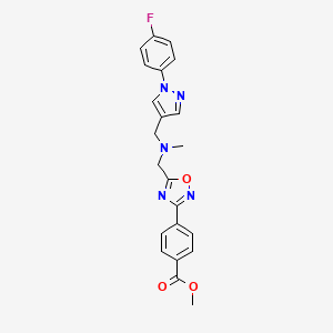 molecular formula C22H20FN5O3 B4931274 methyl 4-(5-{[{[1-(4-fluorophenyl)-1H-pyrazol-4-yl]methyl}(methyl)amino]methyl}-1,2,4-oxadiazol-3-yl)benzoate 