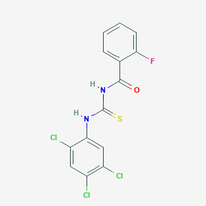molecular formula C14H8Cl3FN2OS B4931282 2-fluoro-N-{[(2,4,5-trichlorophenyl)amino]carbonothioyl}benzamide 