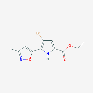 molecular formula C11H11BrN2O3 B493131 Ethyl 4-bromo-5-(3-methyl-5-isoxazolyl)-1H-pyrrole-2-carboxylate CAS No. 94405-10-4