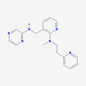 molecular formula C18H20N6 B4931319 N-[(2-{methyl[2-(2-pyridinyl)ethyl]amino}-3-pyridinyl)methyl]-2-pyrazinamine 