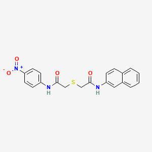 molecular formula C20H17N3O4S B4931341 2-{[2-(2-naphthylamino)-2-oxoethyl]thio}-N-(4-nitrophenyl)acetamide 