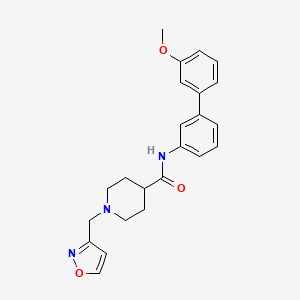 molecular formula C23H25N3O3 B4931346 1-(3-isoxazolylmethyl)-N-(3'-methoxy-3-biphenylyl)-4-piperidinecarboxamide 