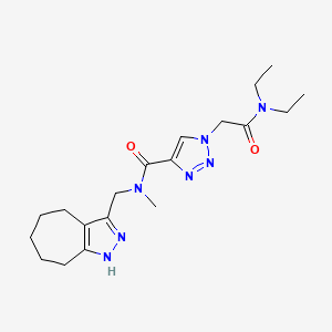 molecular formula C19H29N7O2 B4931391 1-[2-(diethylamino)-2-oxoethyl]-N-(1,4,5,6,7,8-hexahydrocyclohepta[c]pyrazol-3-ylmethyl)-N-methyl-1H-1,2,3-triazole-4-carboxamide 