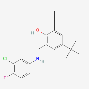 molecular formula C21H27ClFNO B4931438 2,4-di-tert-butyl-6-{[(3-chloro-4-fluorophenyl)amino]methyl}phenol 