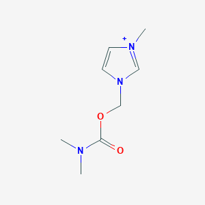 molecular formula C8H14N3O2+ B493144 (3-methyl-1H-imidazol-3-ium-1-yl)methyl dimethylcarbamate 