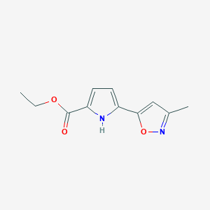 molecular formula C11H12N2O3 B493147 Ethyl 5-(3-methyl-5-isoxazolyl)-1H-pyrrole-2-carboxylate CAS No. 94405-09-1