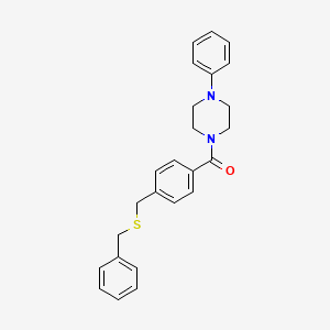 molecular formula C25H26N2OS B4931477 1-{4-[(benzylthio)methyl]benzoyl}-4-phenylpiperazine 