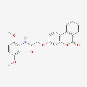 molecular formula C23H23NO6 B4931502 N-(2,5-dimethoxyphenyl)-2-[(6-oxo-7,8,9,10-tetrahydro-6H-benzo[c]chromen-3-yl)oxy]acetamide 