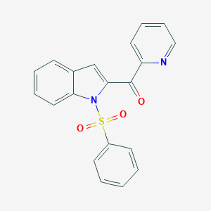 molecular formula C20H14N2O3S B493151 [1-(phenylsulfonyl)-1H-indol-2-yl](2-pyridinyl)methanone 