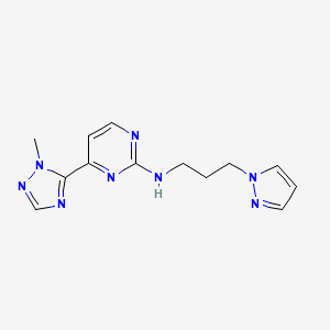 molecular formula C13H16N8 B4931519 4-(1-methyl-1H-1,2,4-triazol-5-yl)-N-[3-(1H-pyrazol-1-yl)propyl]-2-pyrimidinamine 