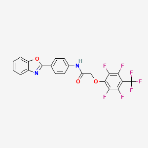 molecular formula C22H11F7N2O3 B4931525 N-[4-(1,3-benzoxazol-2-yl)phenyl]-2-[2,3,5,6-tetrafluoro-4-(trifluoromethyl)phenoxy]acetamide 