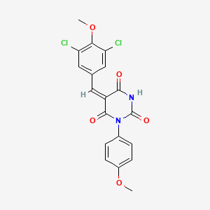 molecular formula C19H14Cl2N2O5 B4931536 5-(3,5-dichloro-4-methoxybenzylidene)-1-(4-methoxyphenyl)-2,4,6(1H,3H,5H)-pyrimidinetrione 