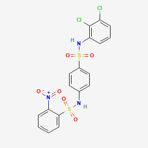 molecular formula C18H13Cl2N3O6S2 B4931562 N-(4-{[(2,3-dichlorophenyl)amino]sulfonyl}phenyl)-2-nitrobenzenesulfonamide 