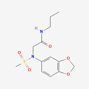 molecular formula C13H18N2O5S B4931570 N~2~-1,3-benzodioxol-5-yl-N~2~-(methylsulfonyl)-N~1~-propylglycinamide 