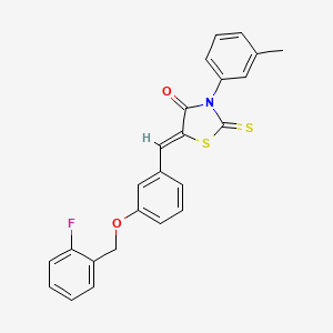 molecular formula C24H18FNO2S2 B4931589 5-{3-[(2-fluorobenzyl)oxy]benzylidene}-3-(3-methylphenyl)-2-thioxo-1,3-thiazolidin-4-one 