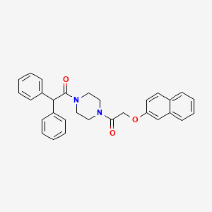 1-(diphenylacetyl)-4-[(2-naphthyloxy)acetyl]piperazine