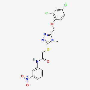 molecular formula C18H15Cl2N5O4S B4931625 2-({5-[(2,4-dichlorophenoxy)methyl]-4-methyl-4H-1,2,4-triazol-3-yl}thio)-N-(3-nitrophenyl)acetamide 